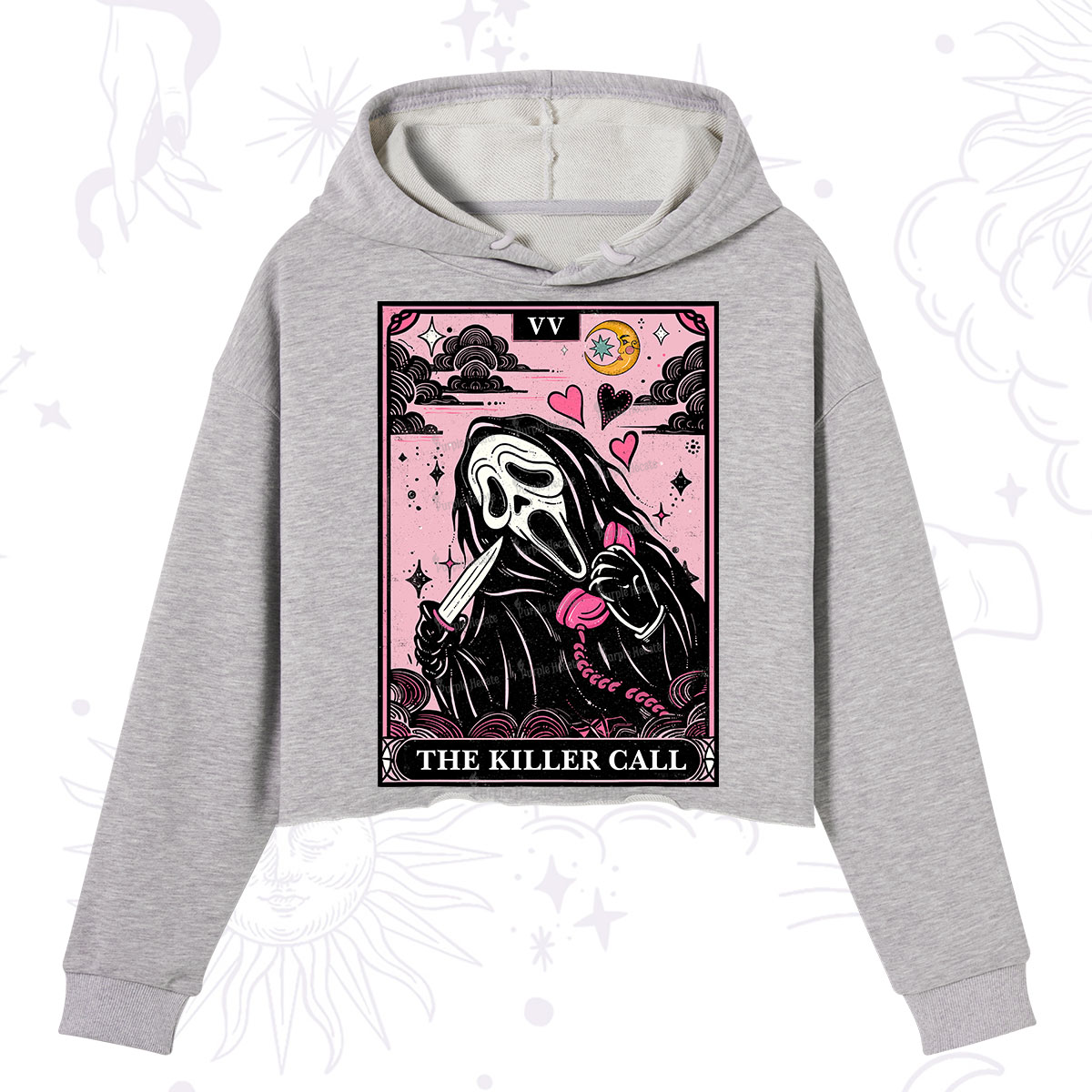 Purplehecate The Killer Call Tarot Crop Hoodie