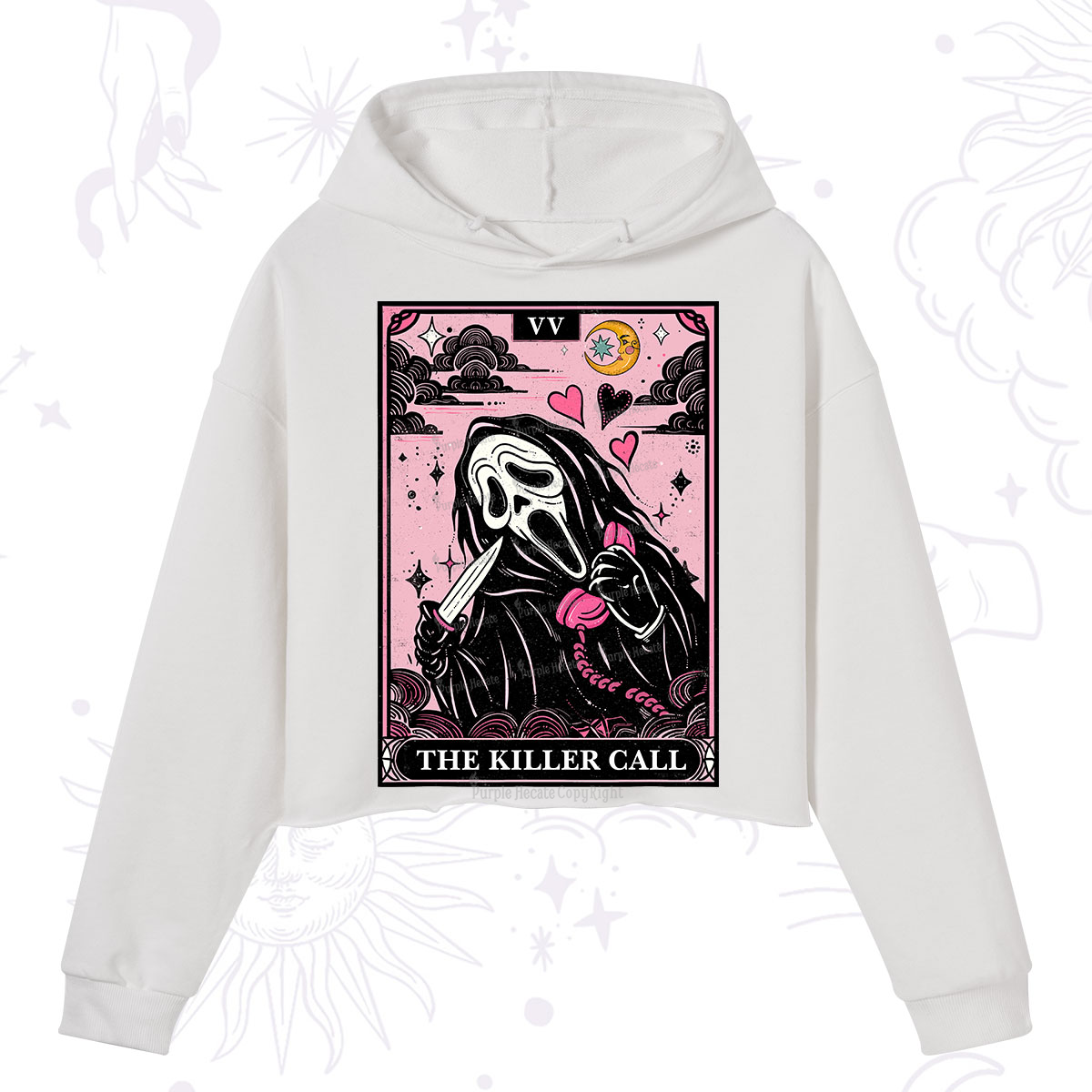 Purplehecate The Killer Call Tarot Crop Hoodie
