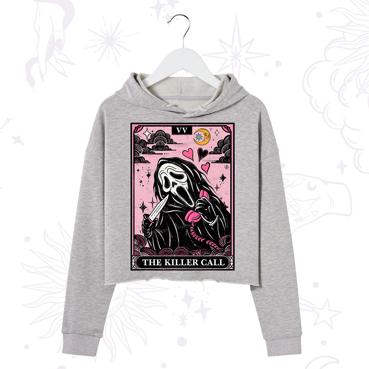 Purplehecate The Killer Call Tarot Crop Hoodie