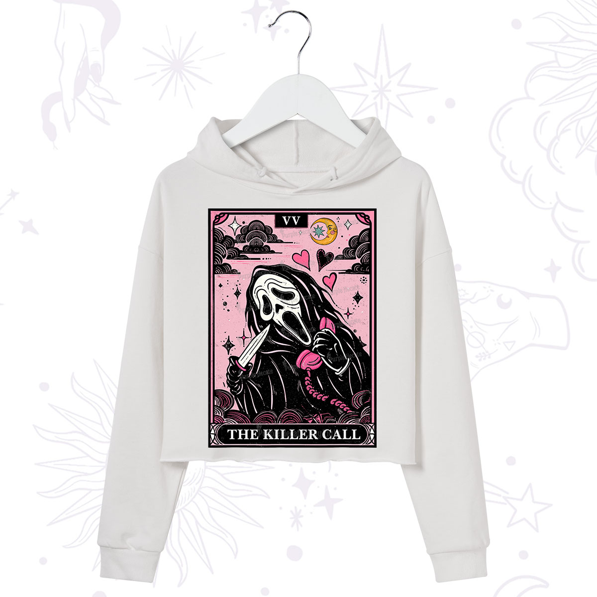 Purplehecate The Killer Call Tarot Crop Hoodie