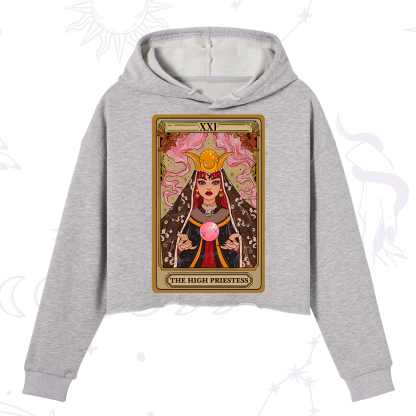 Purplehecate The High Priestess Prophecy Tarot Crop Hoodie