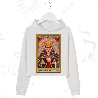 Purplehecate The High Priestess Prophecy Tarot Crop Hoodie