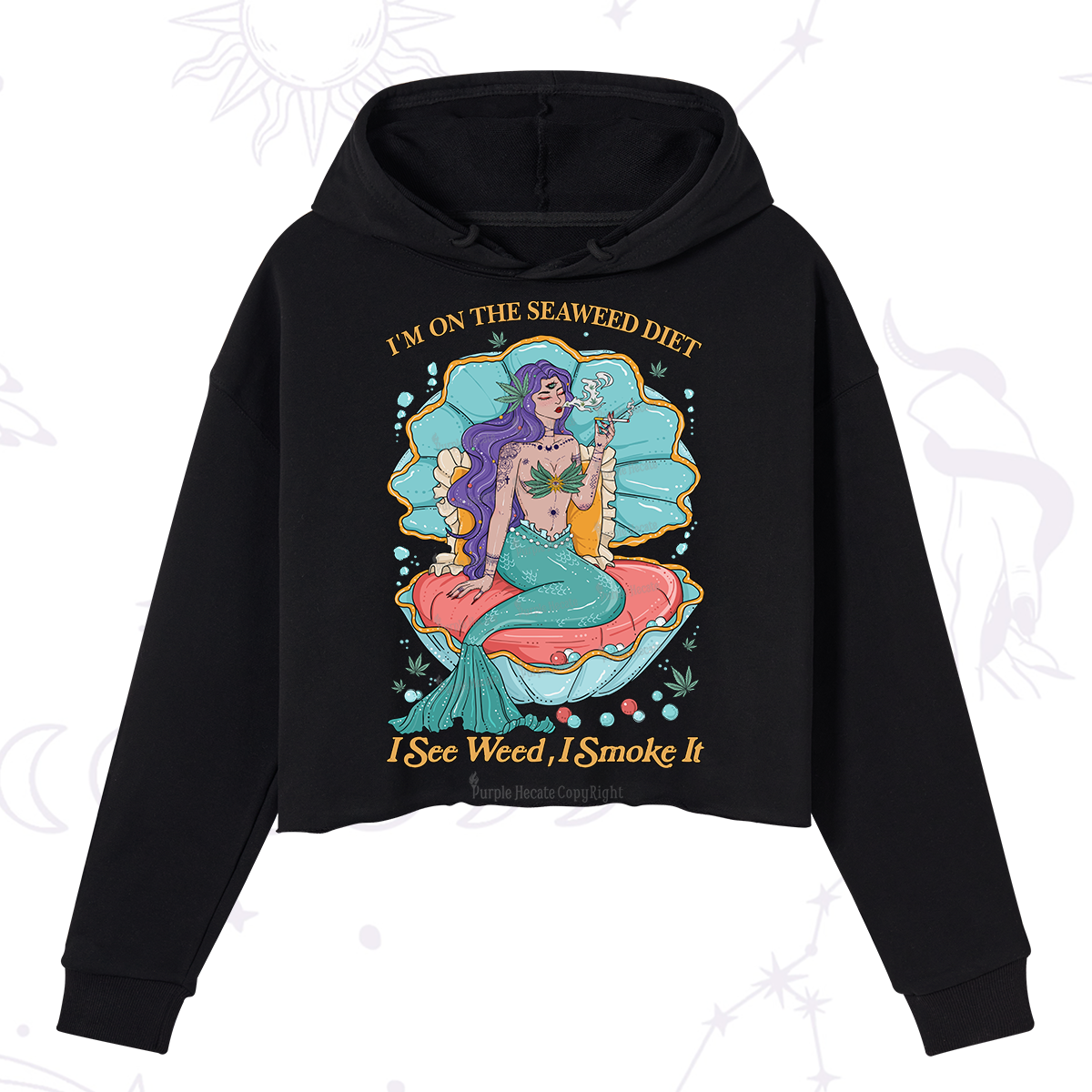 Purplehecate I See Weed I Smoke It Crop Hoodie