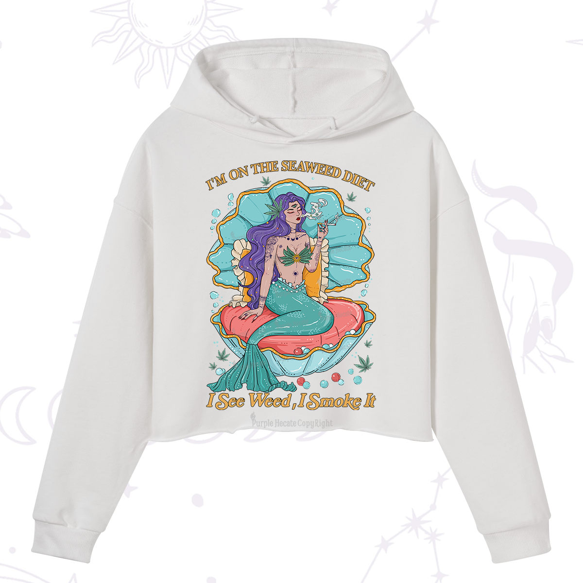 Purplehecate I See Weed I Smoke It Crop Hoodie