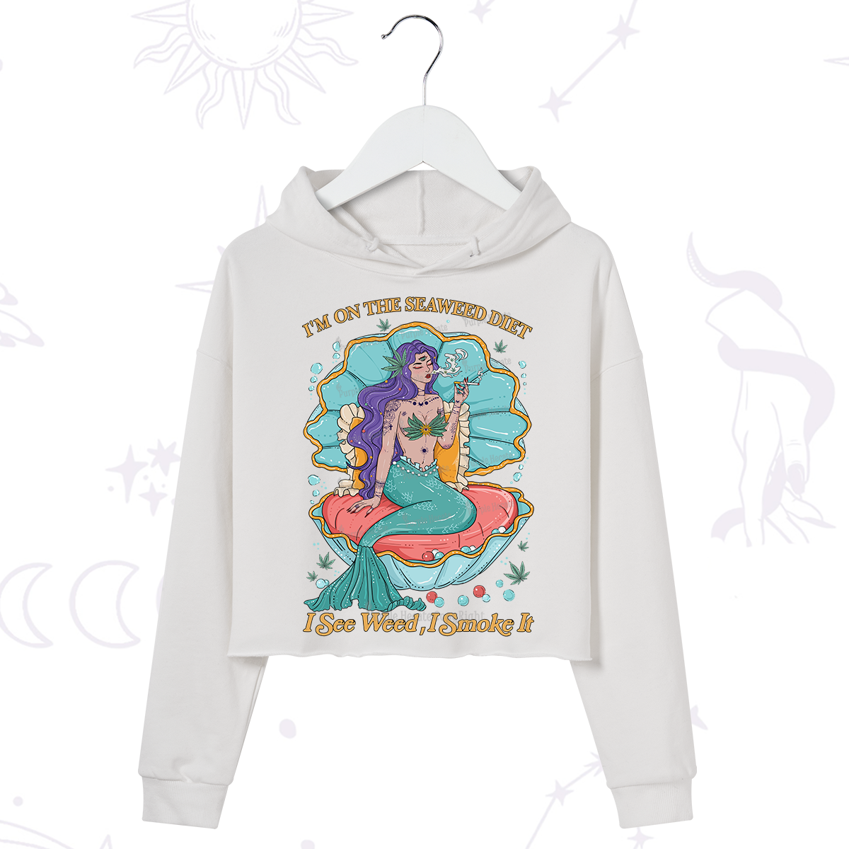 Purplehecate I See Weed I Smoke It Crop Hoodie