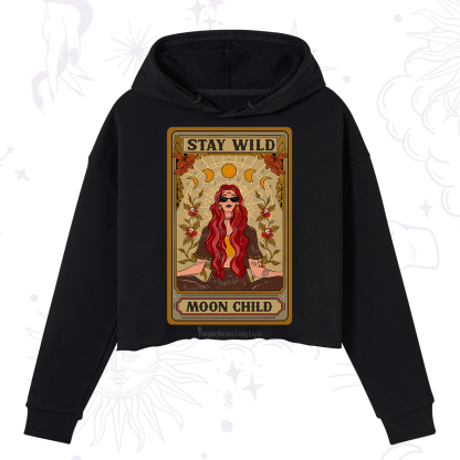 Purplehecate The Stay Wild Moon Child Oracle Card  Crop Hoodie