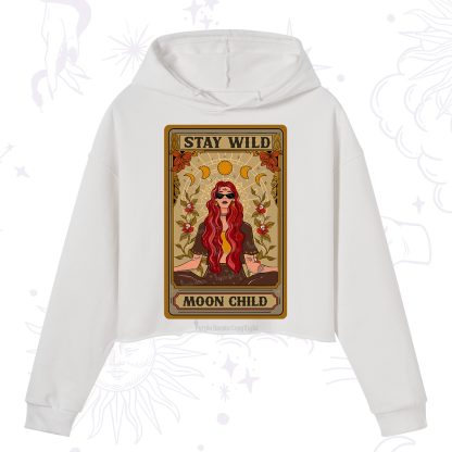 Purplehecate The Stay Wild Moon Child Oracle Card  Crop Hoodie