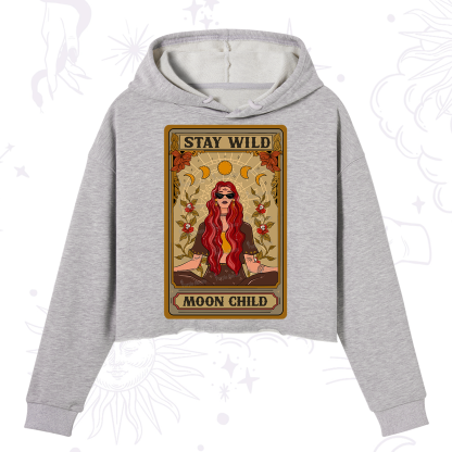 Purplehecate The Stay Wild Moon Child Oracle Card  Crop Hoodie