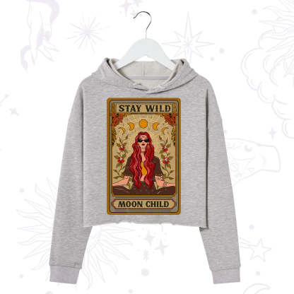 Purplehecate The Stay Wild Moon Child Oracle Card  Crop Hoodie