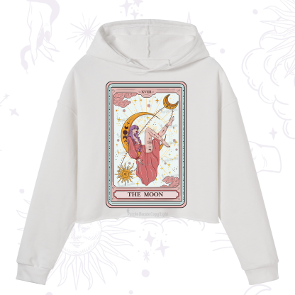Purplehecate The Moon Tarot Crop Hoodie