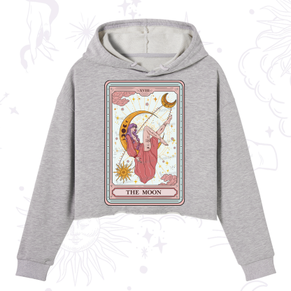 Purplehecate The Moon Tarot Crop Hoodie