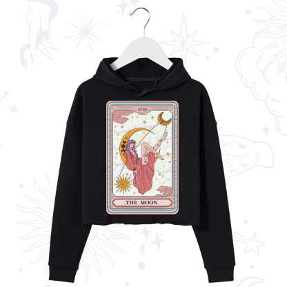 Purplehecate The Moon Tarot Crop Hoodie