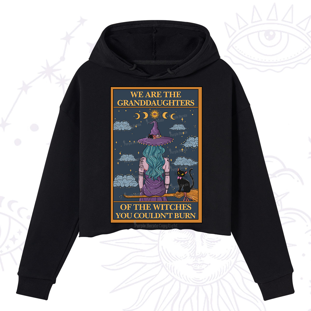 Purplehecate The Witches You Couldn't Burn Oracle Card Crop Hoodie