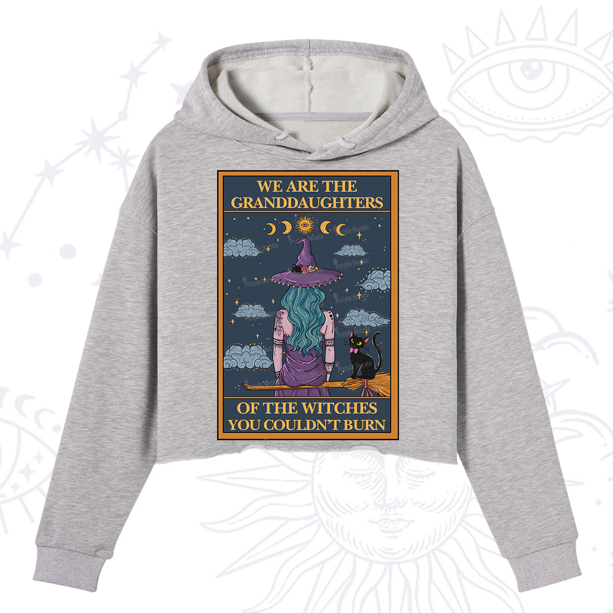 Purplehecate The Witches You Couldn't Burn Oracle Card Crop Hoodie