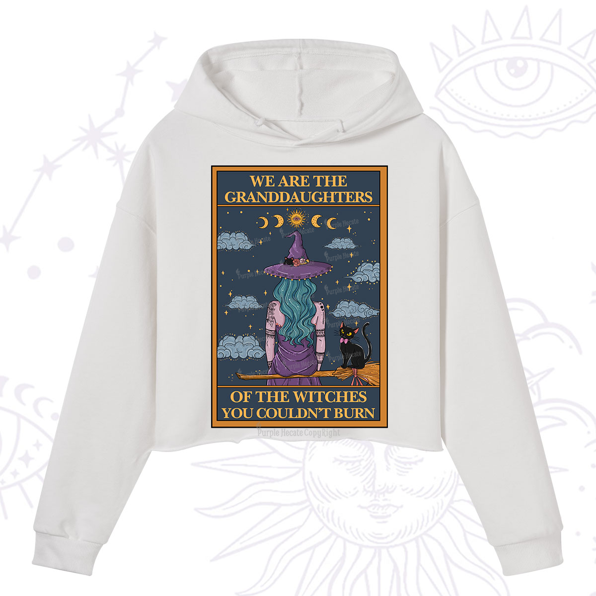 Purplehecate The Witches You Couldn't Burn Oracle Card Crop Hoodie