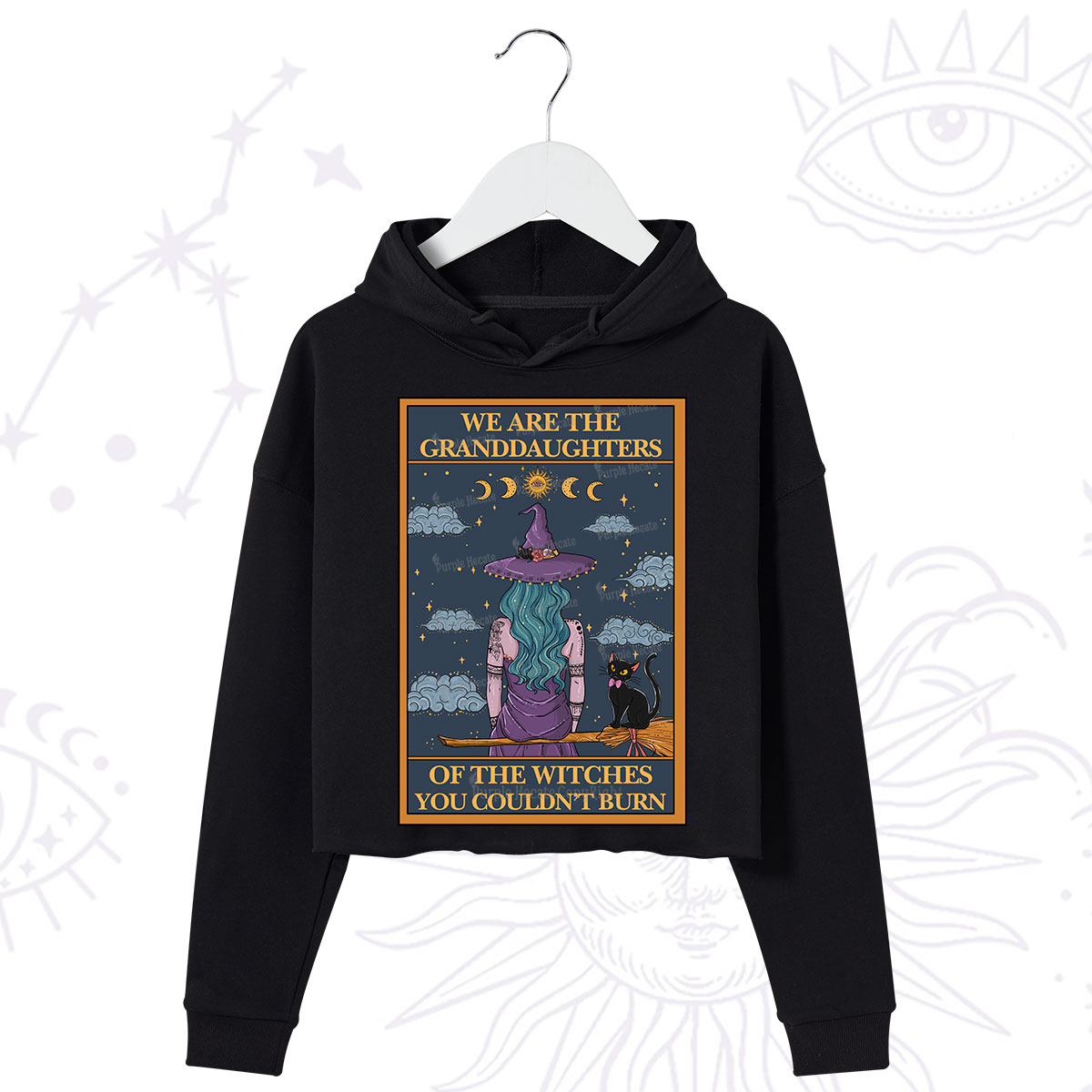 Purplehecate The Witches You Couldn't Burn Oracle Card Crop Hoodie