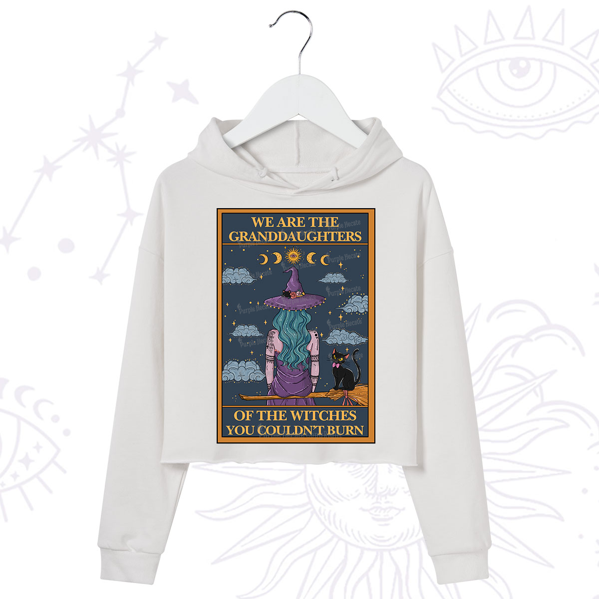 Purplehecate The Witches You Couldn't Burn Oracle Card Crop Hoodie