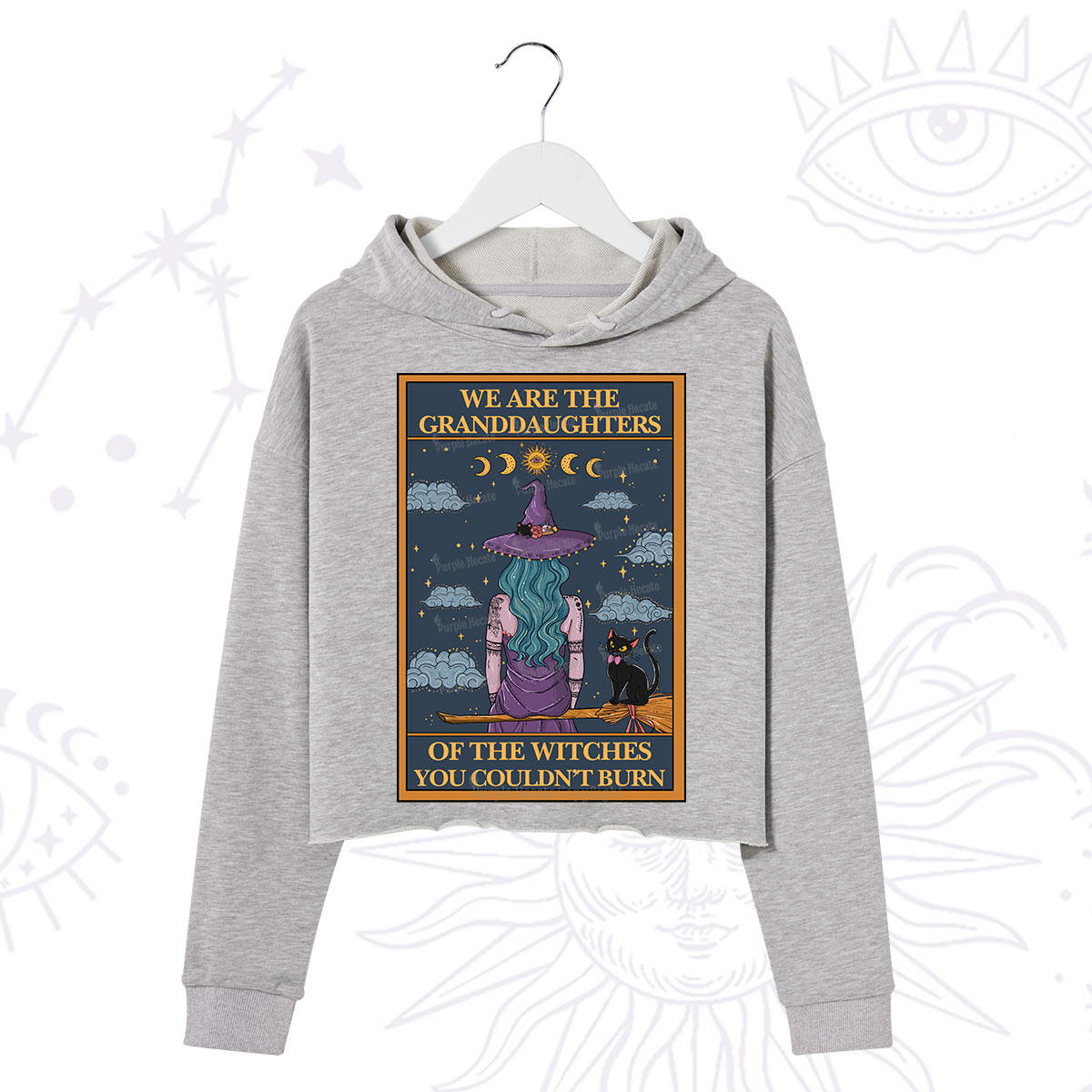 Purplehecate The Witches You Couldn't Burn Oracle Card Crop Hoodie