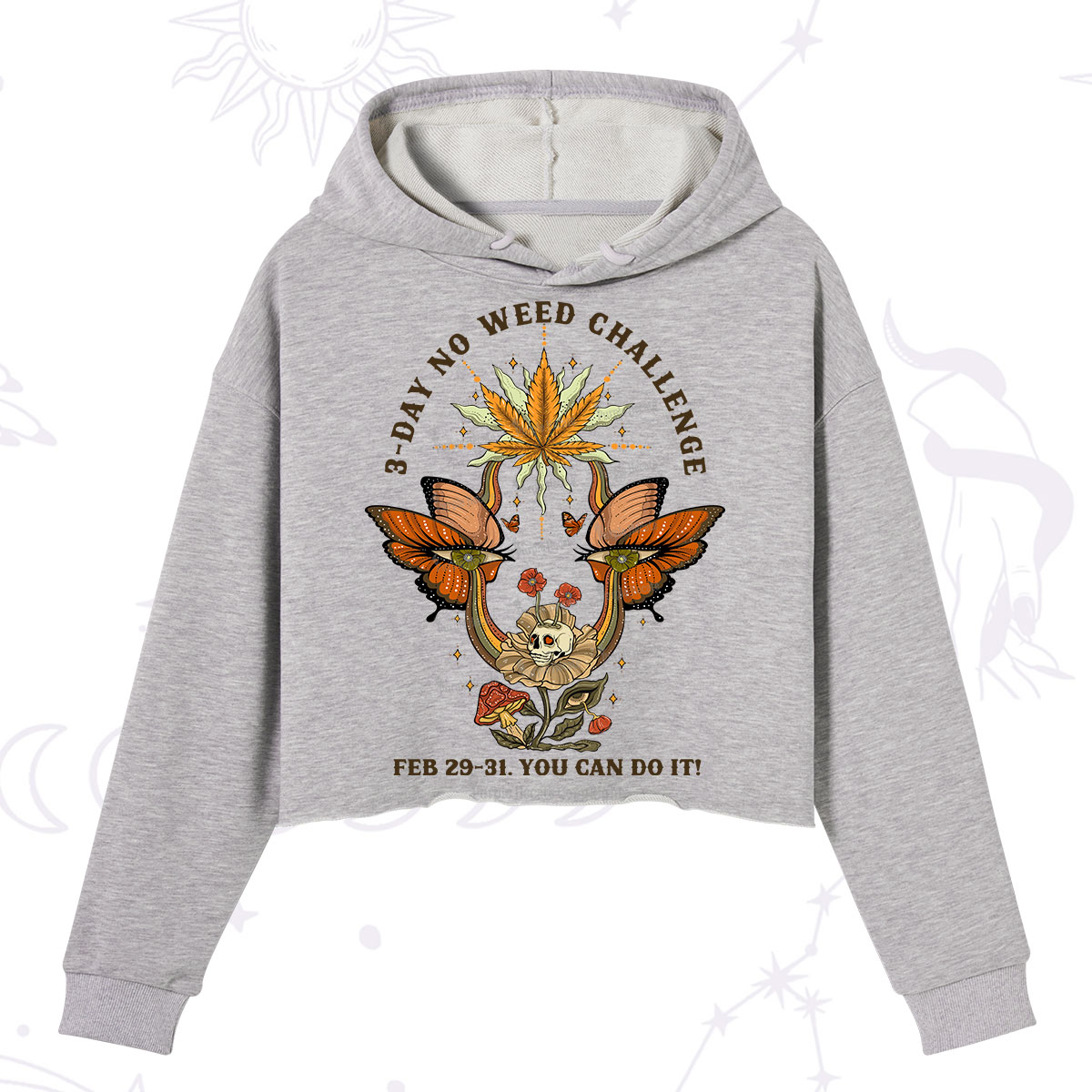 Purplehecate 3 Day No Weed Challenge Crop Hoodie