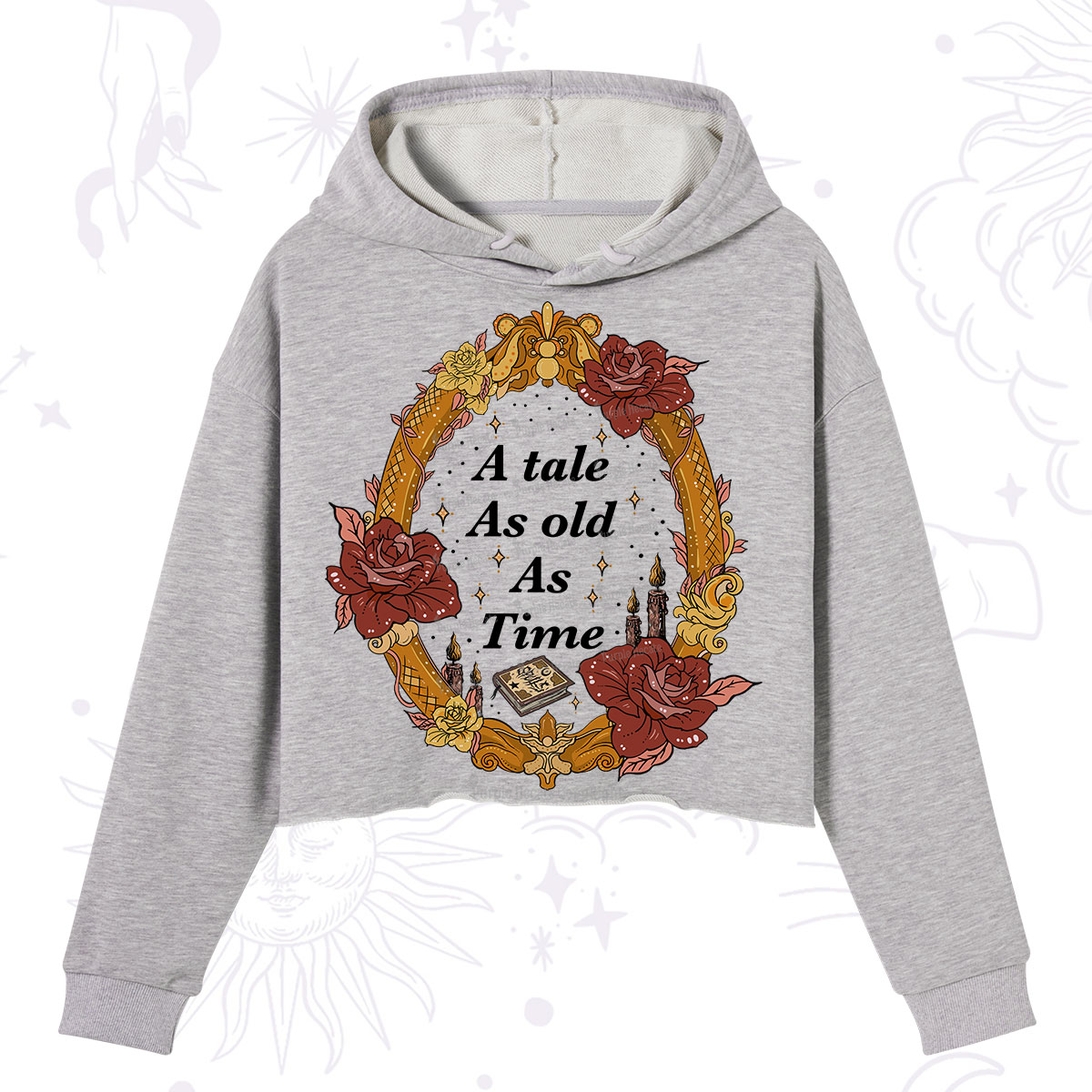 Purplehecate A Tale As Old As Time Crop Hoodie