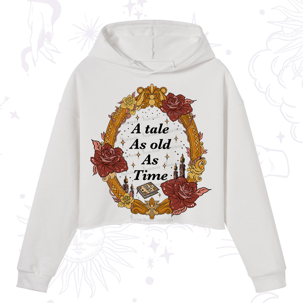 Purplehecate A Tale As Old As Time Crop Hoodie