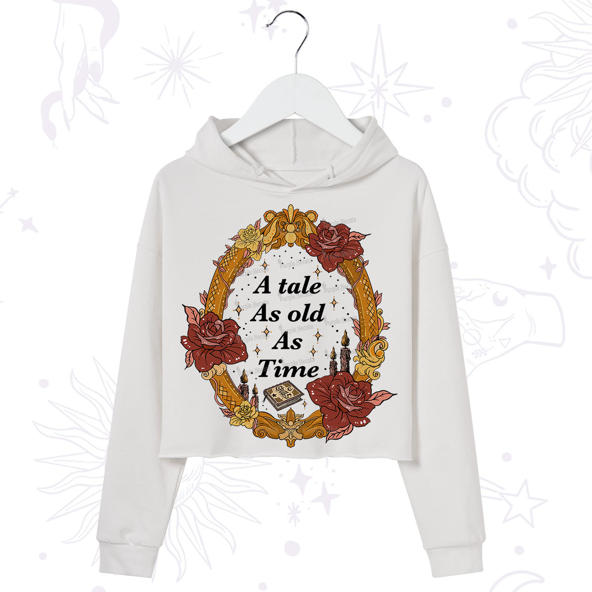 Purplehecate A Tale As Old As Time Crop Hoodie