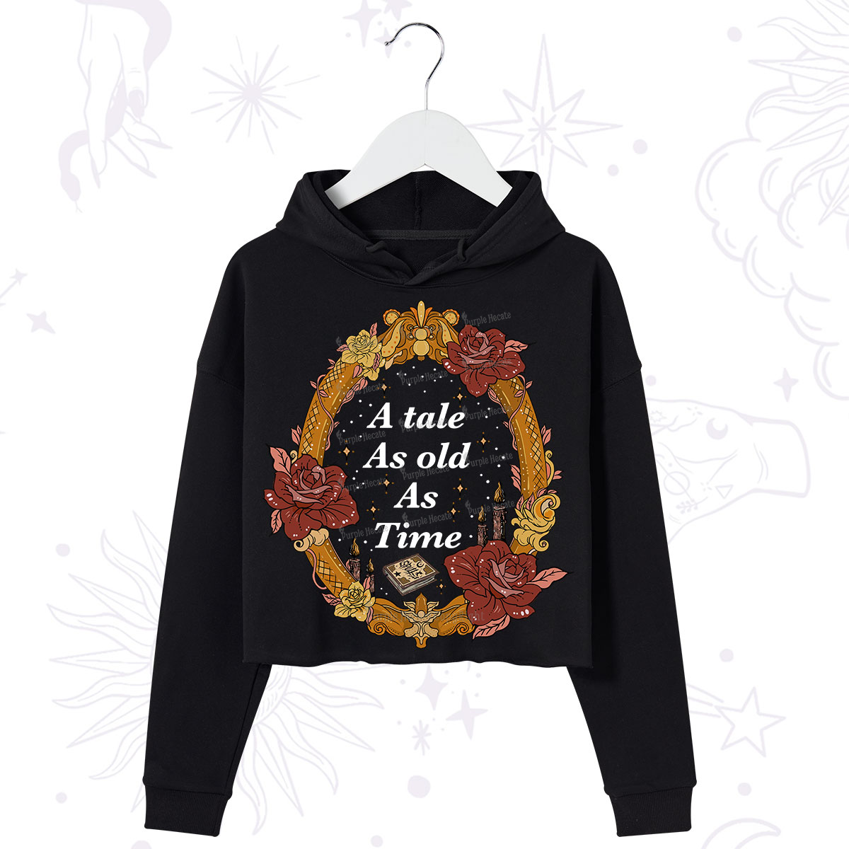Purplehecate A Tale As Old As Time Crop Hoodie