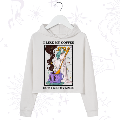 Purplehecate I Like My Coffee How I Like My Magic Crop Hoodie