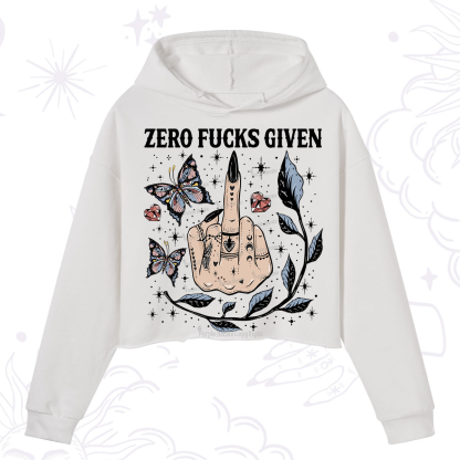 Purplehecate Zero Fucks Given Crop Hoodie