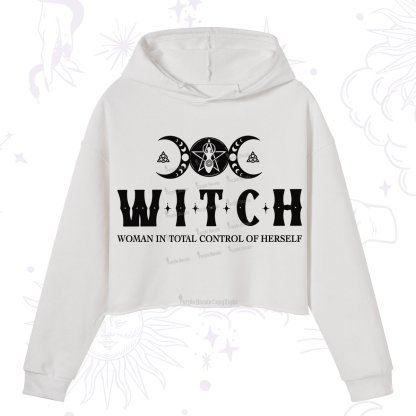 Purplehecate Hecate Woman in Total Control of Herself Crop Hoodie