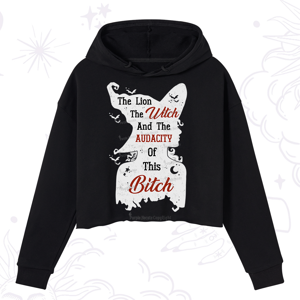 Purplehecate The Lion The Witch And The Audacity Of This Bitch Crop Hoodie