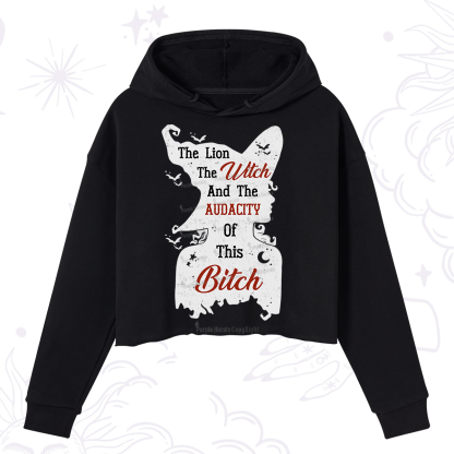 Purplehecate The Lion The Witch And The Audacity Of This Bitch Crop Hoodie