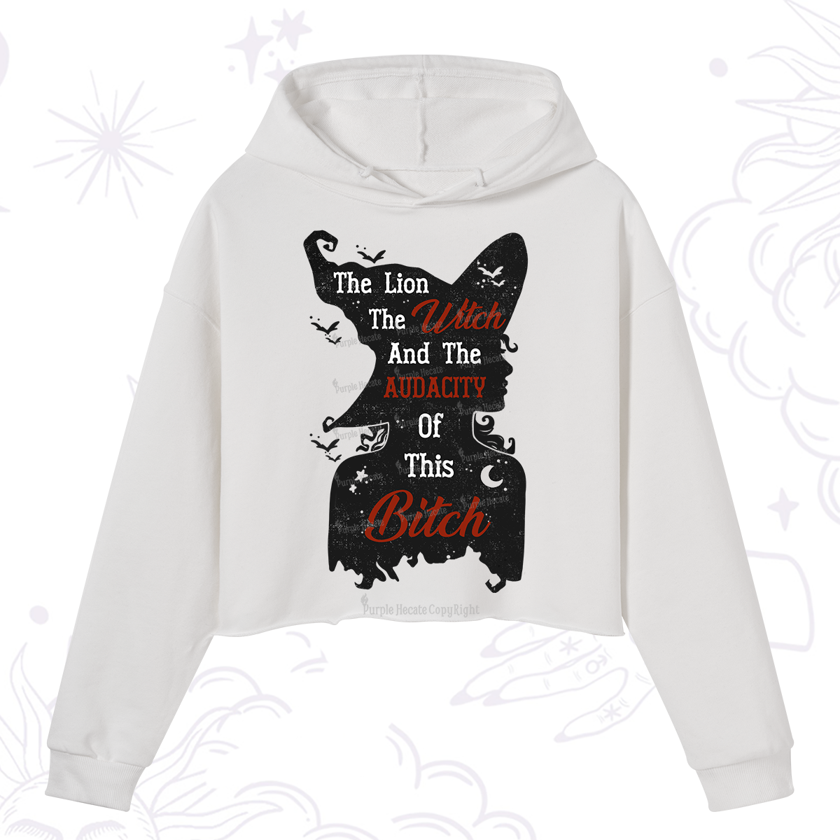 Purplehecate The Lion The Witch And The Audacity Of This Bitch Crop Hoodie