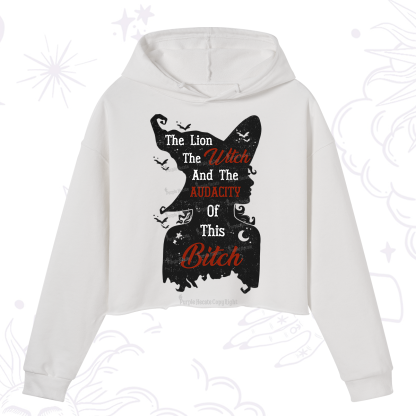 Purplehecate The Lion The Witch And The Audacity Of This Bitch Crop Hoodie
