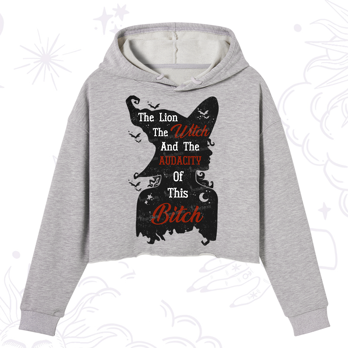 Purplehecate The Lion The Witch And The Audacity Of This Bitch Crop Hoodie