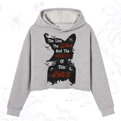 Purplehecate The Lion The Witch And The Audacity Of This Bitch Crop Hoodie
