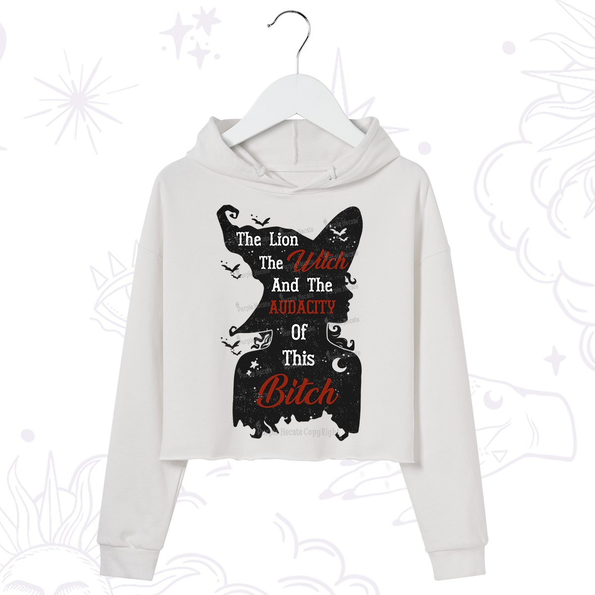 Purplehecate The Lion The Witch And The Audacity Of This Bitch Crop Hoodie