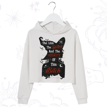 Purplehecate The Lion The Witch And The Audacity Of This Bitch Crop Hoodie