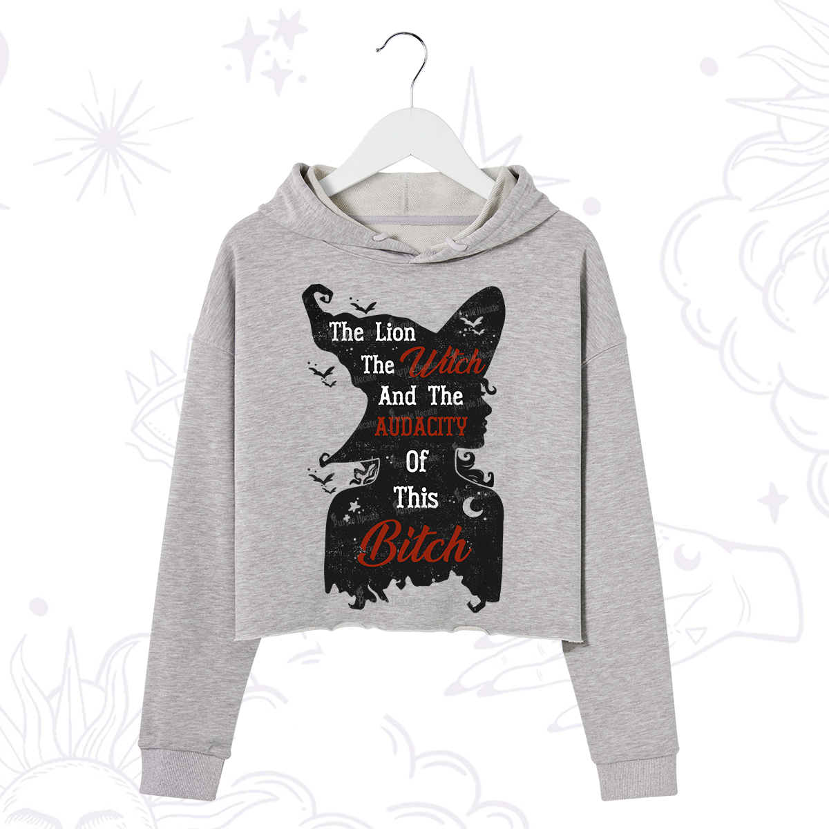 Purplehecate The Lion The Witch And The Audacity Of This Bitch Crop Hoodie