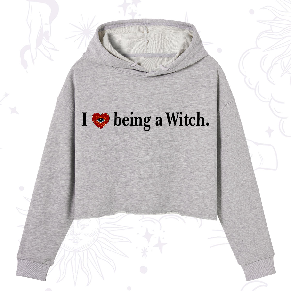 Purplehecate I Being A Witch Crop Hoodie