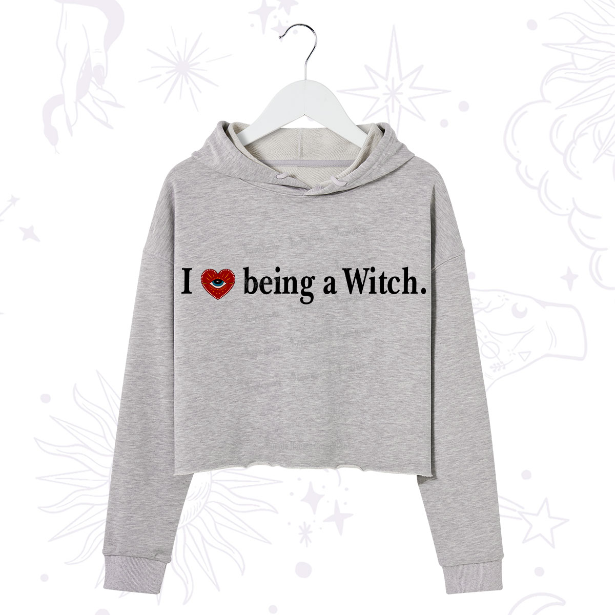 Purplehecate I Being A Witch Crop Hoodie