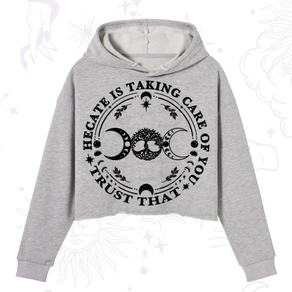 Purplehecate Hecate Is Taking Care Of You Crop Hoodie