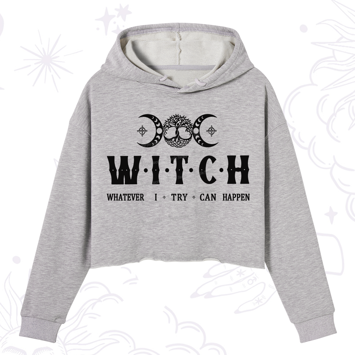 Purplehecate What I Try Can Happen Crop Hoodie