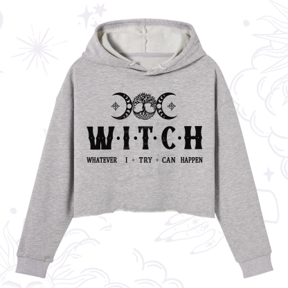 Purplehecate What I Try Can Happen Crop Hoodie