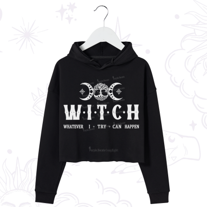 Purplehecate What I Try Can Happen Crop Hoodie