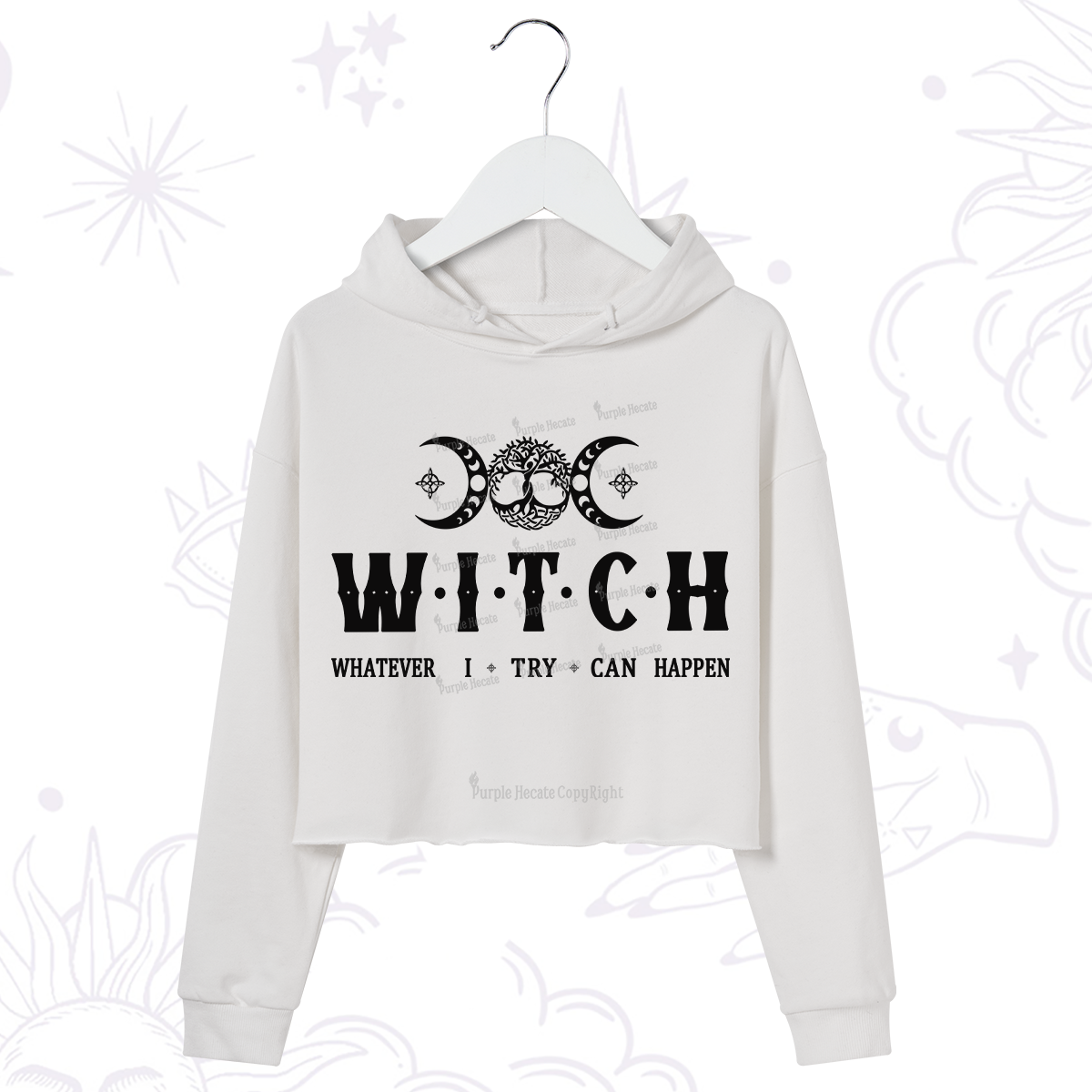 Purplehecate What I Try Can Happen Crop Hoodie