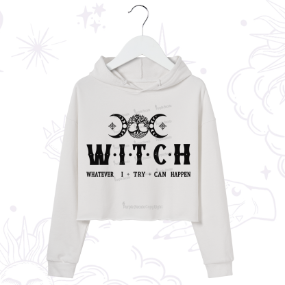Purplehecate What I Try Can Happen Crop Hoodie
