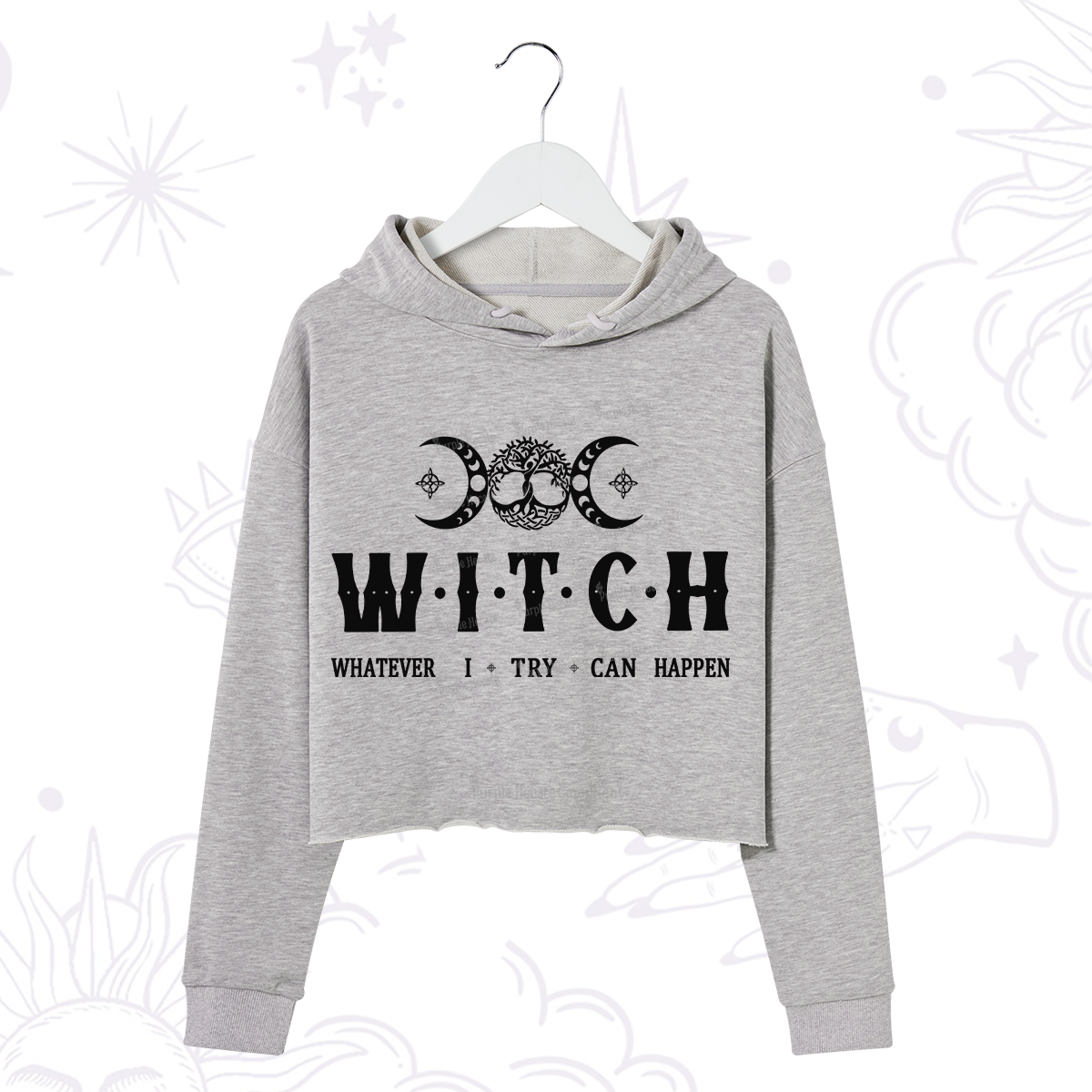 Purplehecate What I Try Can Happen Crop Hoodie