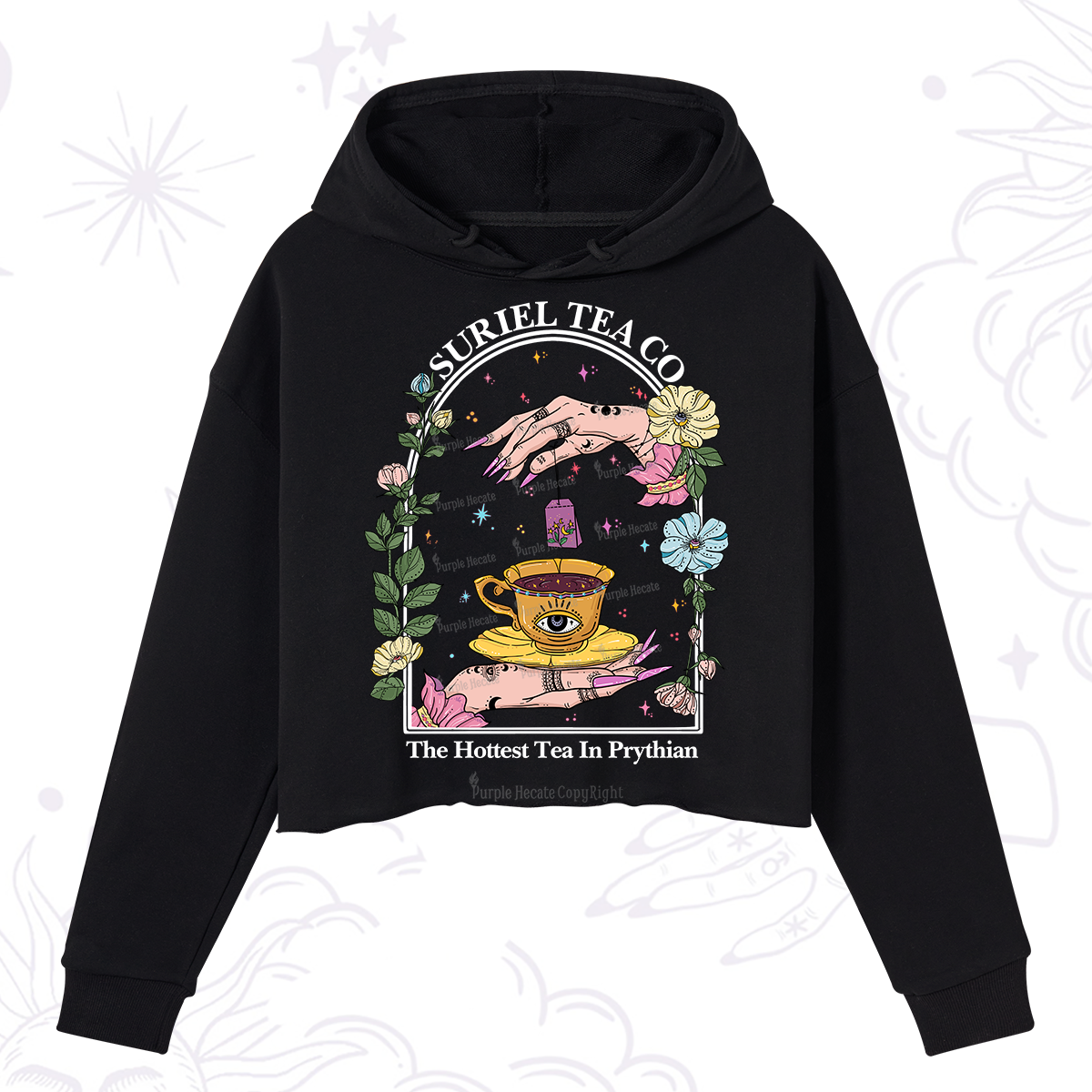 Purplehecate The Hottest Tea in Prythian Crop Hoodie