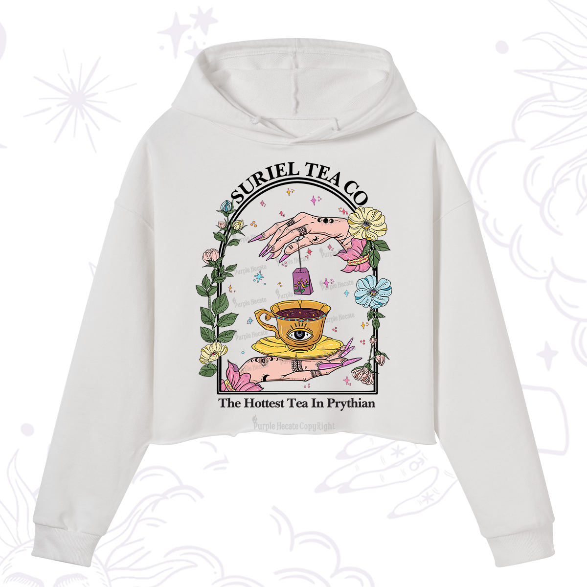 Purplehecate The Hottest Tea in Prythian Crop Hoodie